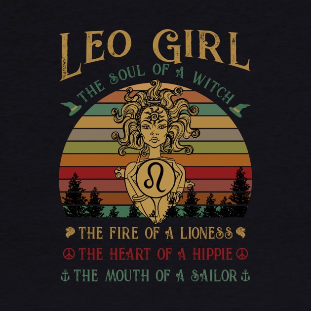 Leo Girl The Soul Of A Witch Awesome T shirt by TeeLovely